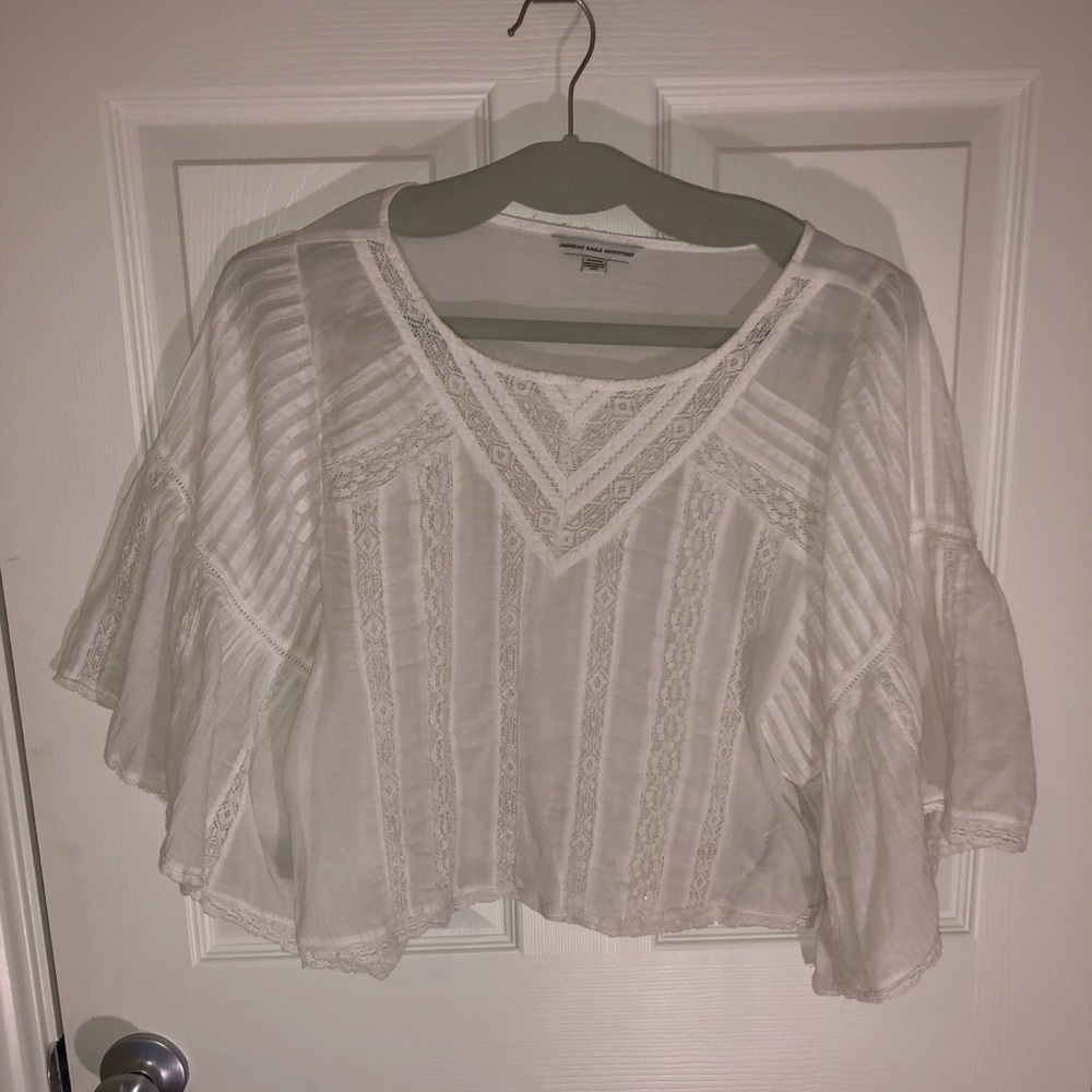 Elegant White Flare Sleeved Top